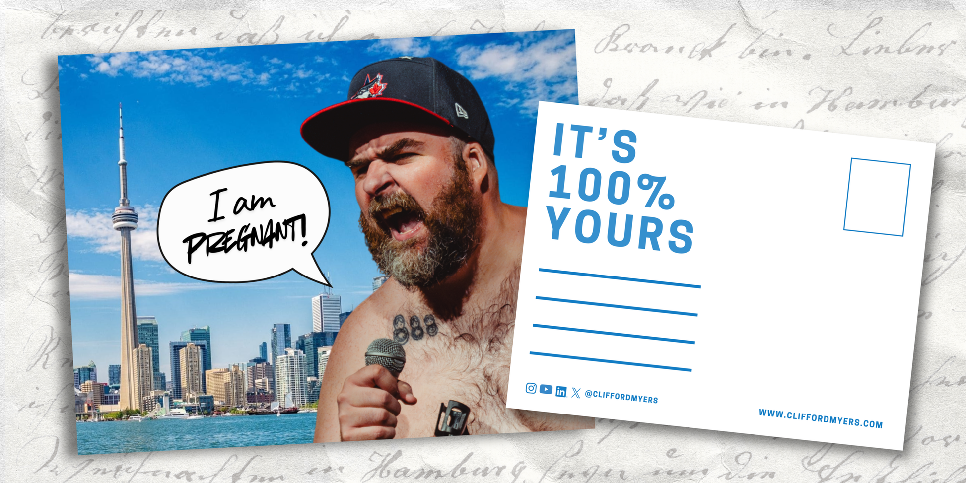 Limited Time Clifford Myers "I'm Pregnant" Toronto Postcard